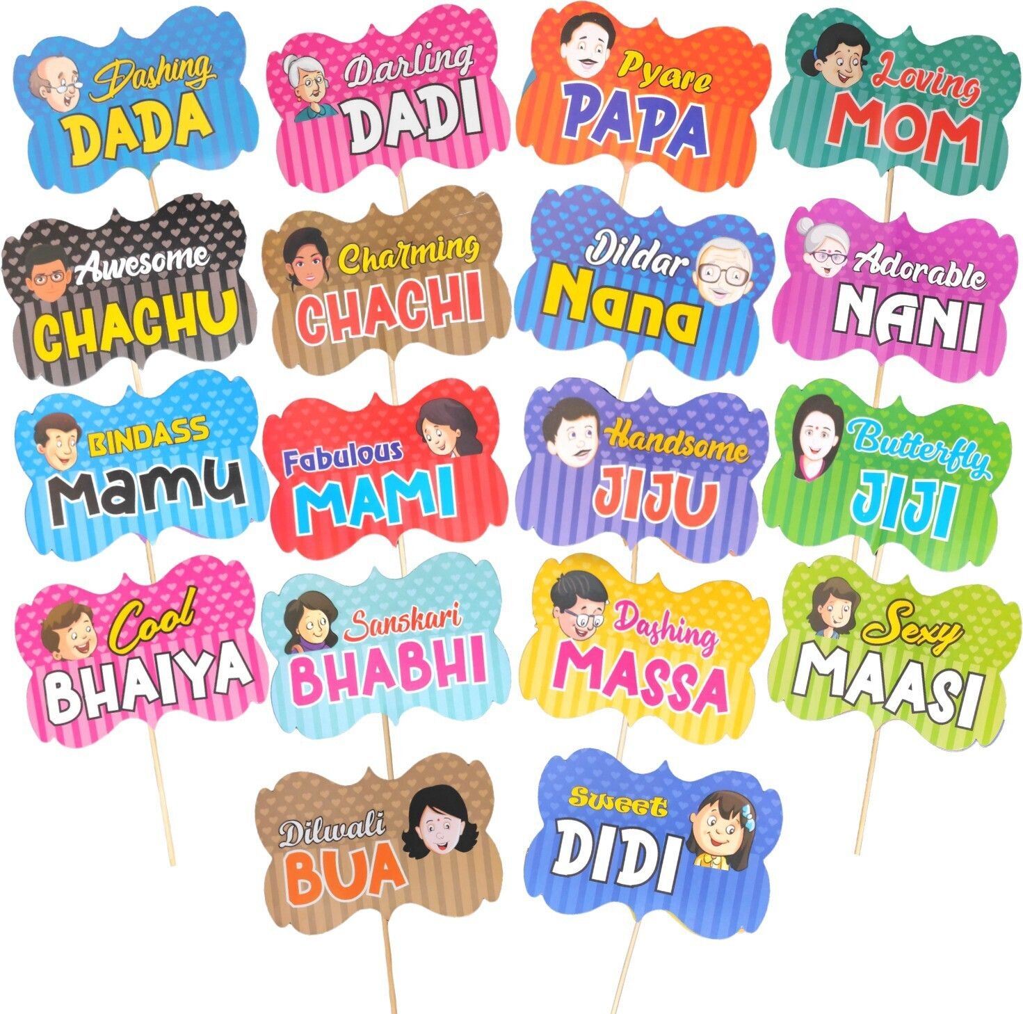 party decorz Baby Shower Photo Booth Family Party Props Set Of 18 Pcs Photo Booth Board-picture-21