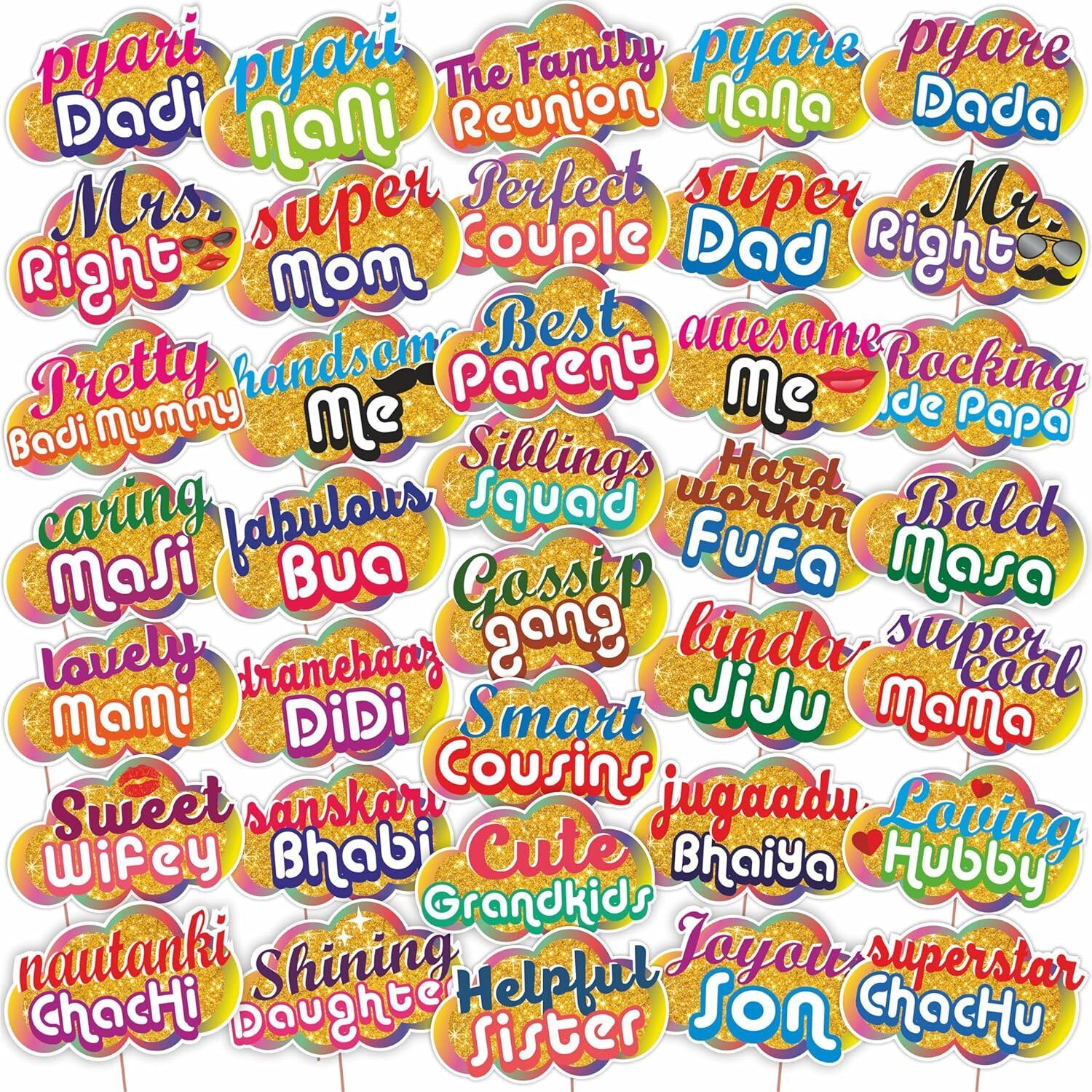 zyozi 36 Pcs Baby Shower Photo Booth for Decoration Item | Wedding Props Photo Booth Board-picture-20