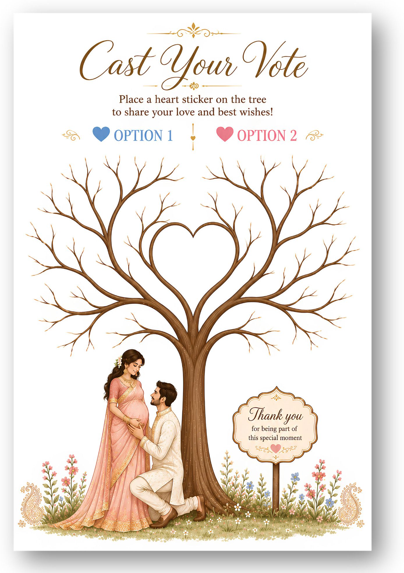 Baby Shower Voting Tree Board, Guest Activity with 100 Heart Stickers Photo Booth Board-image-38