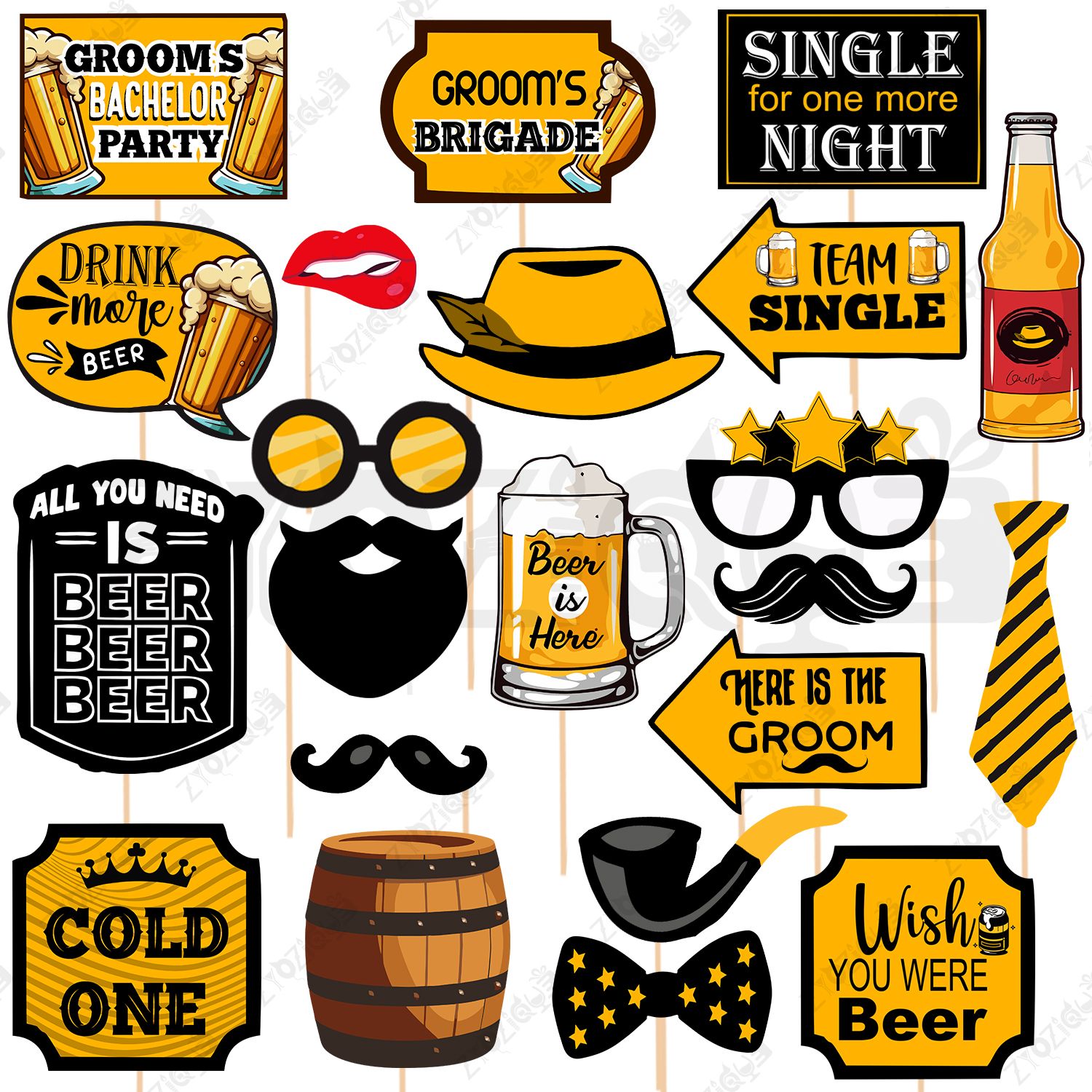 zyozique 22 Pcs Groom To Be Photo Booth Props Bachelorette Party Pre Wedding Photoshoot Photo Booth Board-picture-38