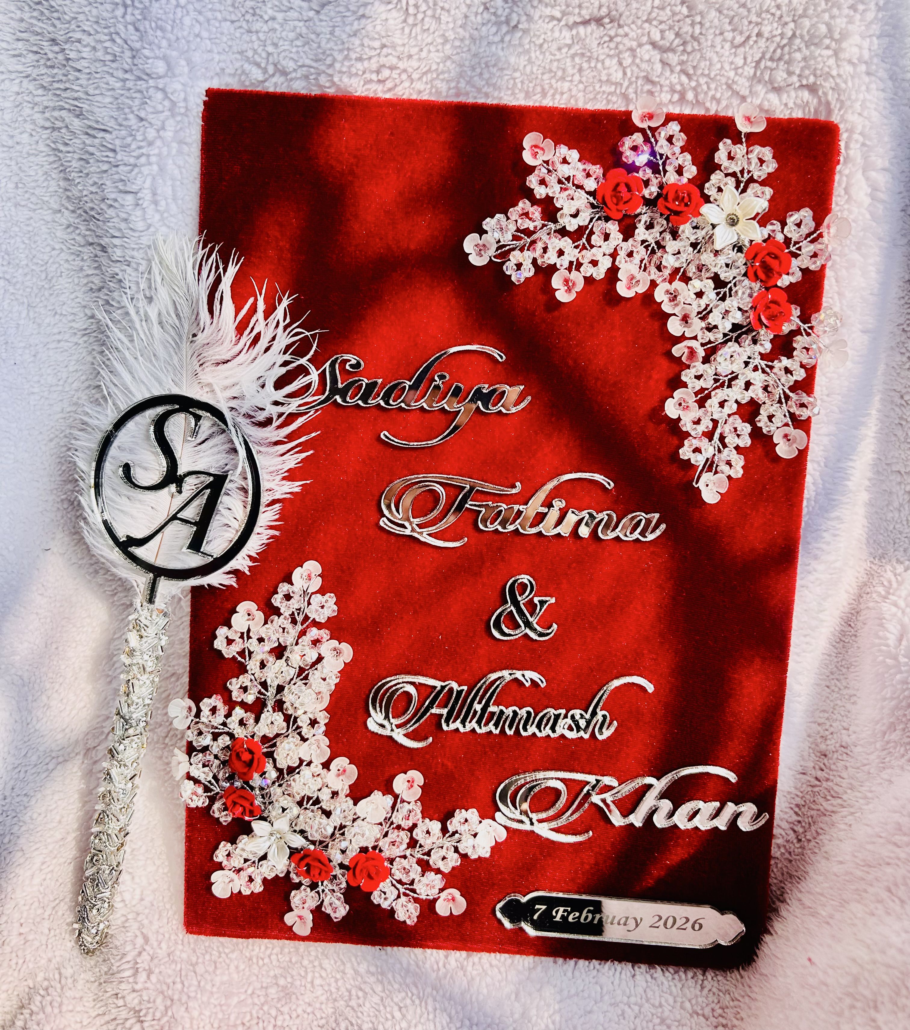 Nikah nama book wedding with pen 143 inch A4-image-39