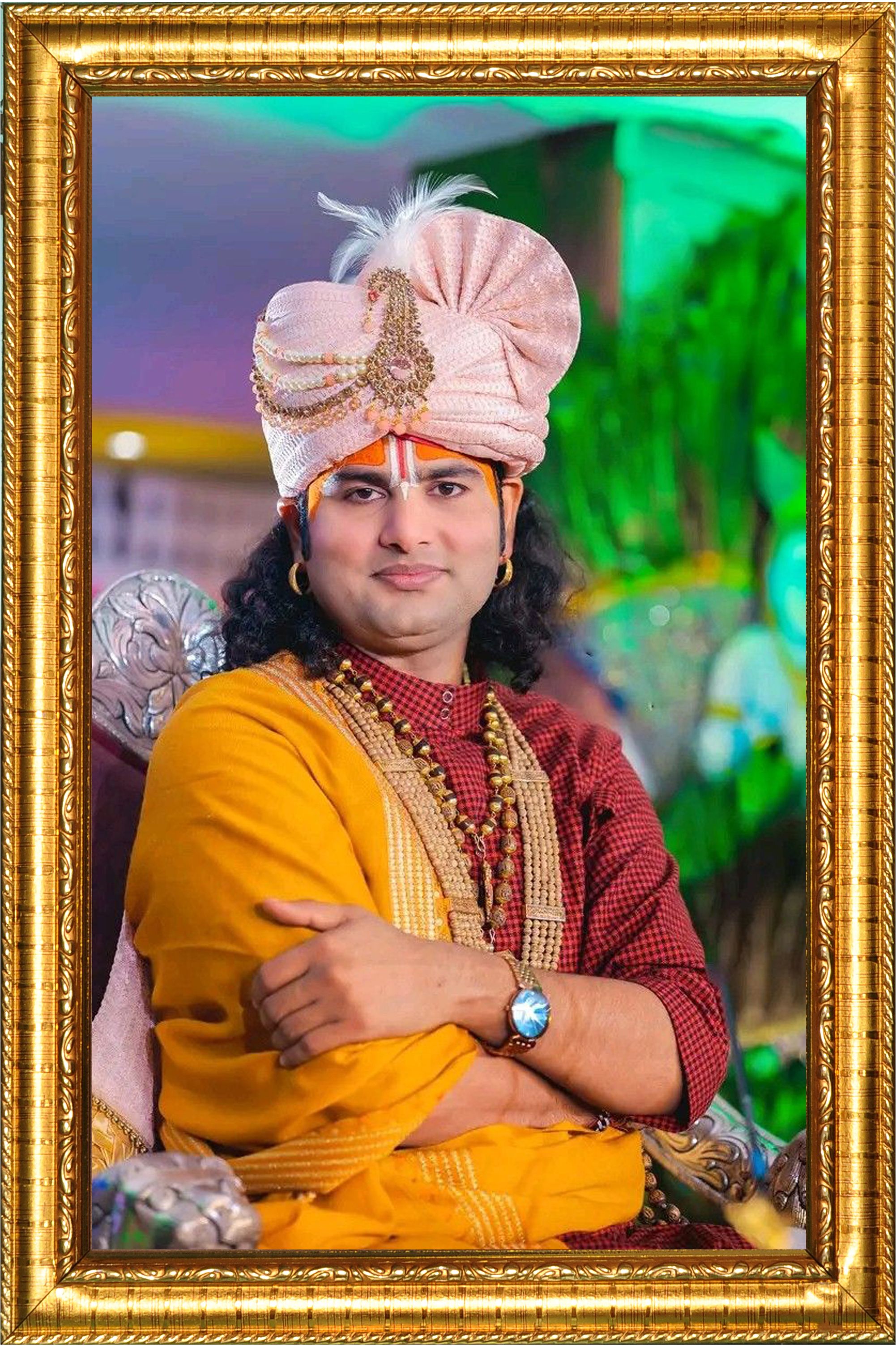 Anirudhacharya -ji 01 12 inch Anirudhacharya Wood Photo Frame, No Glass Use-image-7