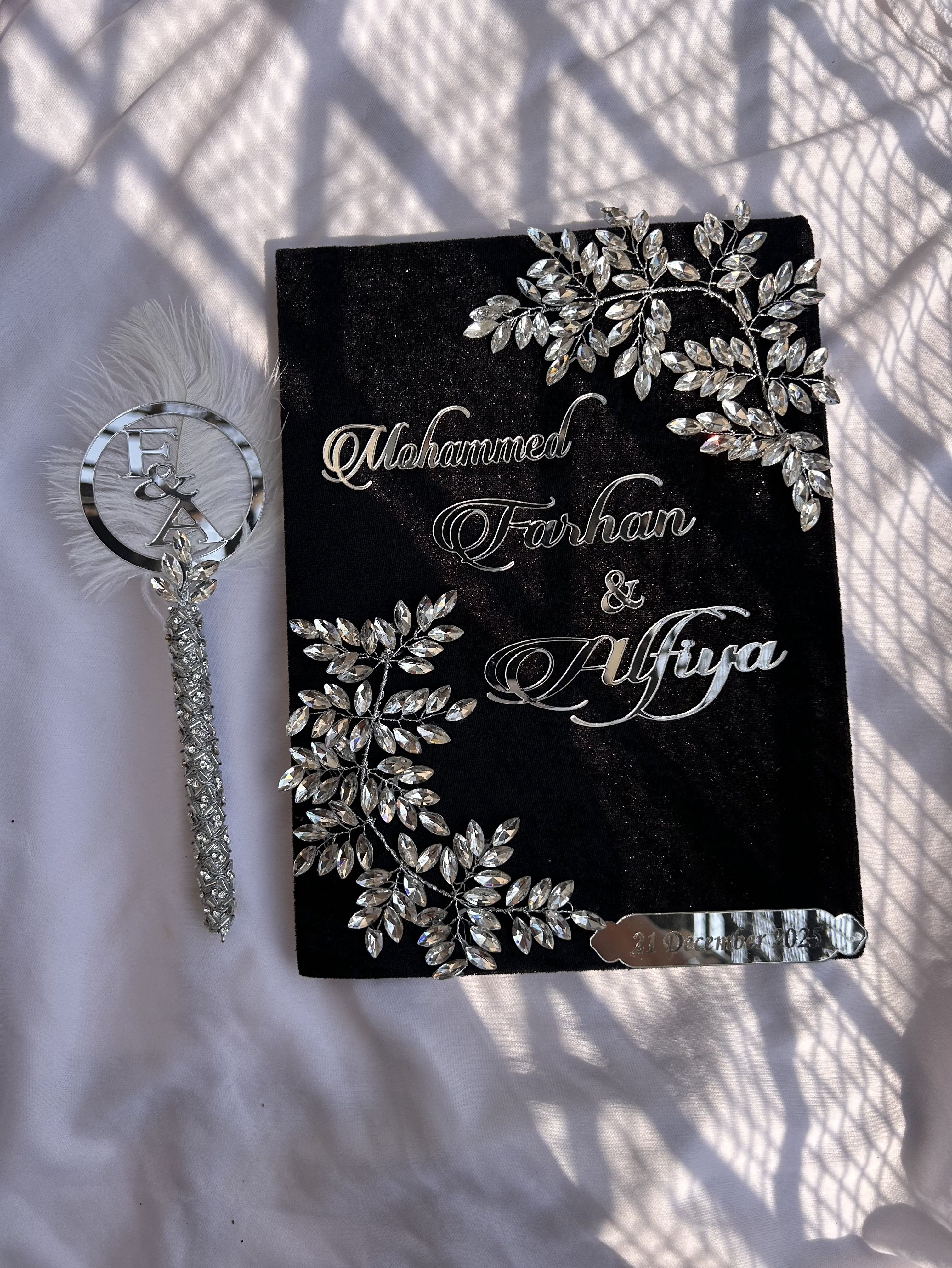 Nikah Nama book with pen 18 inch blackish