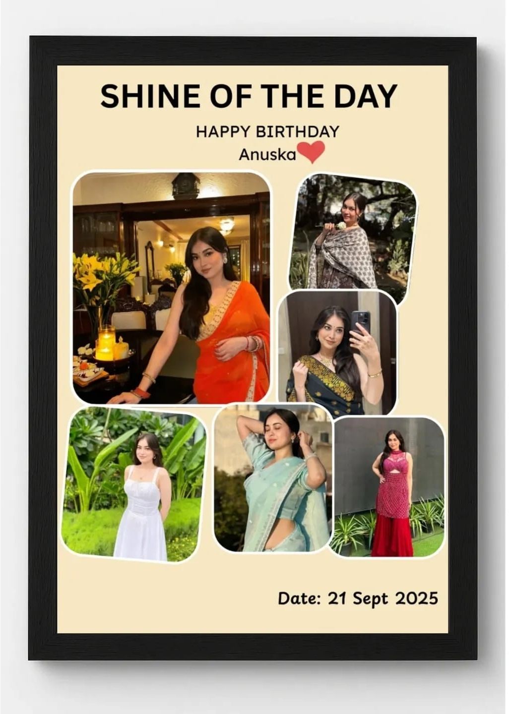 Customise photo frame A4 size wooden wall photo Frame 9×12 inches with frame 12 inch Customise