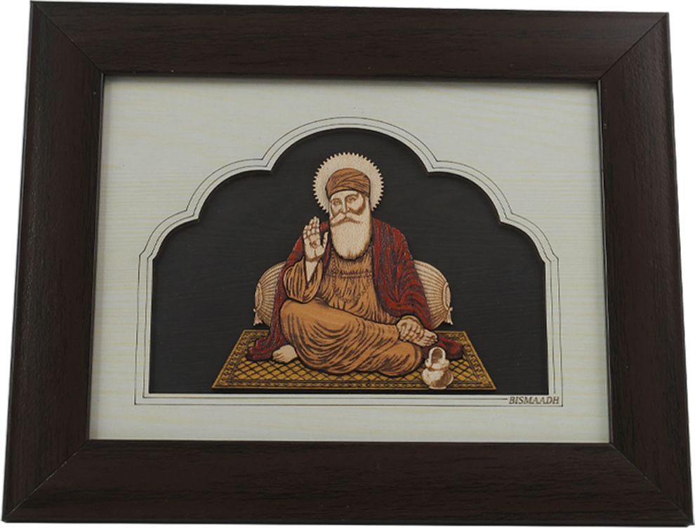 Guru Nanak Dev Ji 6.5 inch Decorative Religious 2 In 1 Wooden Photo Frame, For Table Top & Wall Hanging-image-34