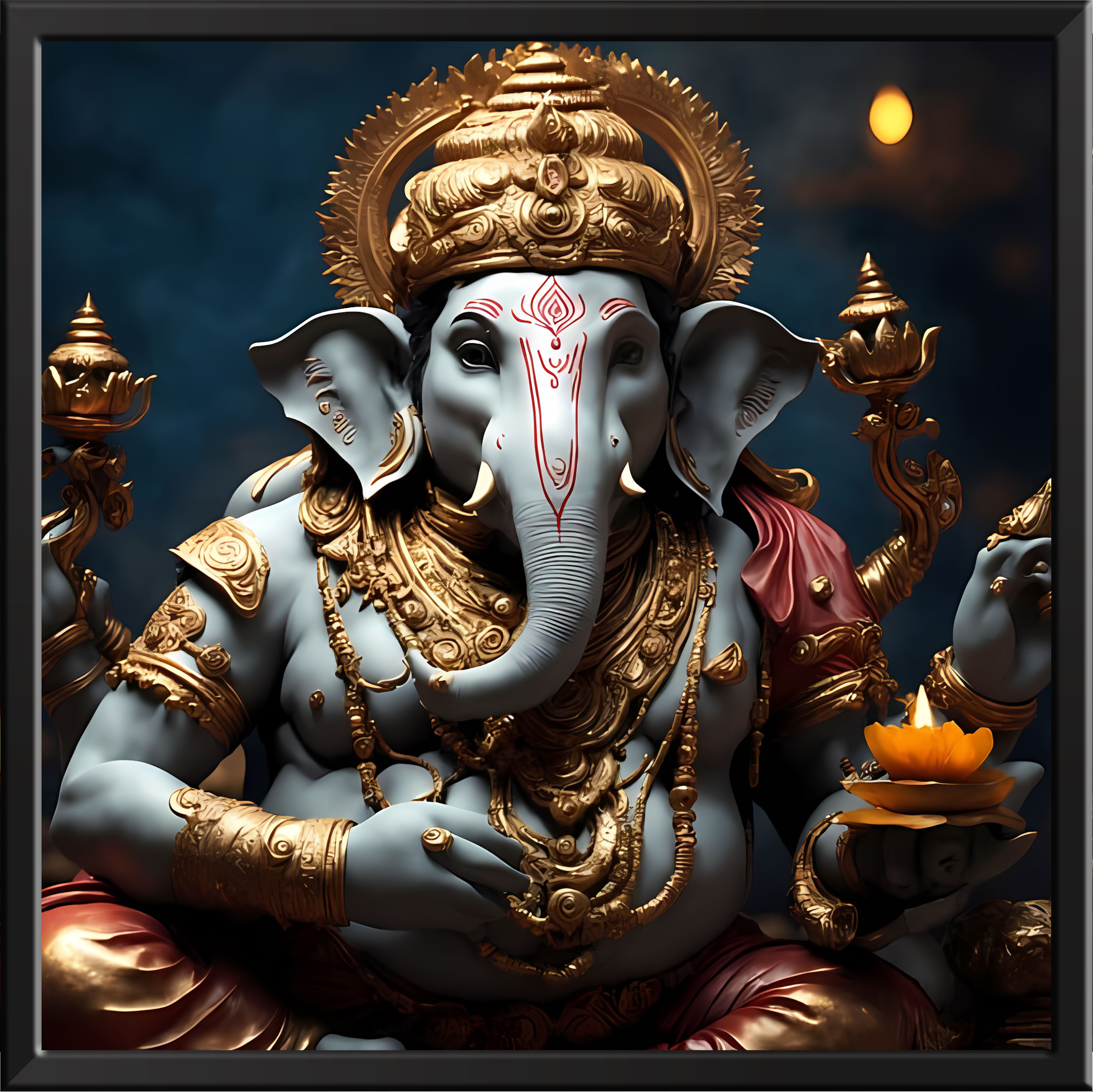 just ready Grey Ganesh Photo Frame Wall Hanging & Tabletop Spiritual Decor 15 inch Digital-picture-41