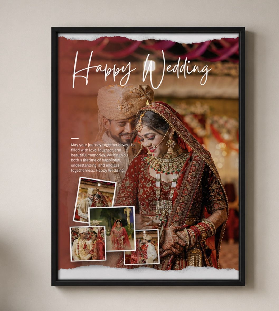 Photo frame wedding design customised (send photos on 8949485441) 14 inch Digital-image-40
