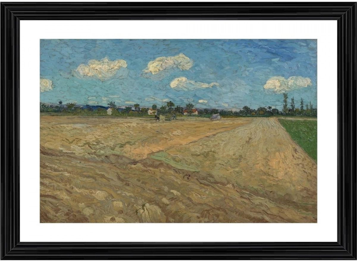 Ploughed Fields The Furrows 1888 Painting With Wood Photo Frame 14 inch frame-image-26