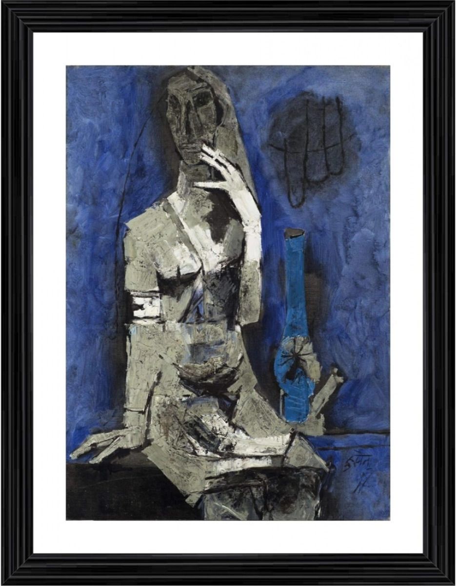 Virgin Night Painting With Wood Photo Frame 14 inch frame-image-2