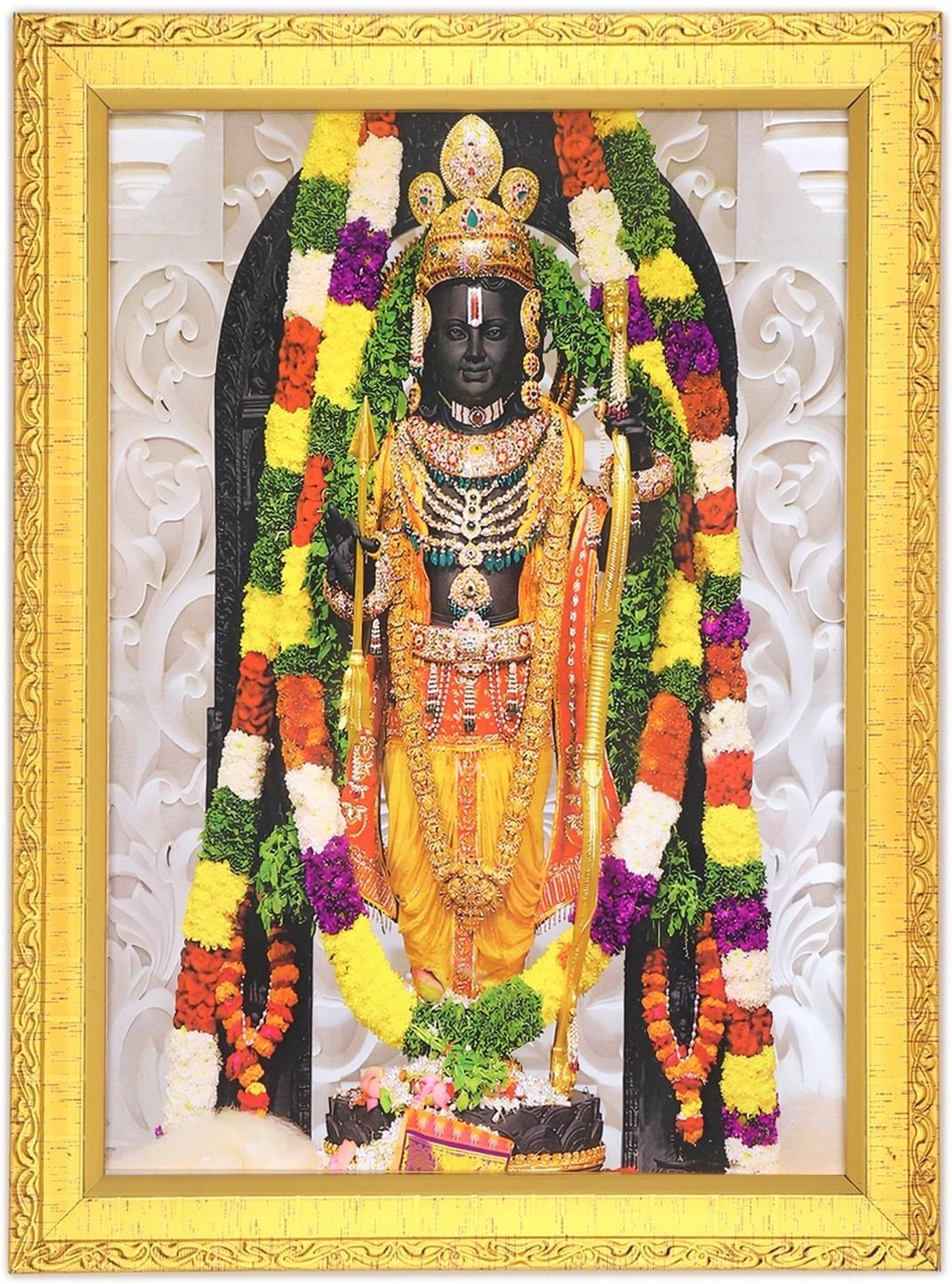 Ram Lala Photo Ayodhya For Worship Temple Home Decor Wall 13.5 inch Frame