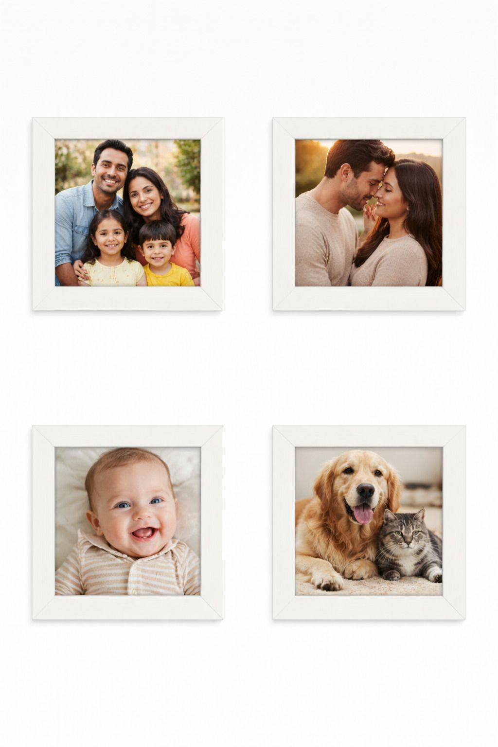 5x5 White Photo Frame with Acrylic Cover | Wall & Table Mount Square Frame 5 inch GIFT, Wall Mount, Table Top, Study Room, Office Decor-image-2