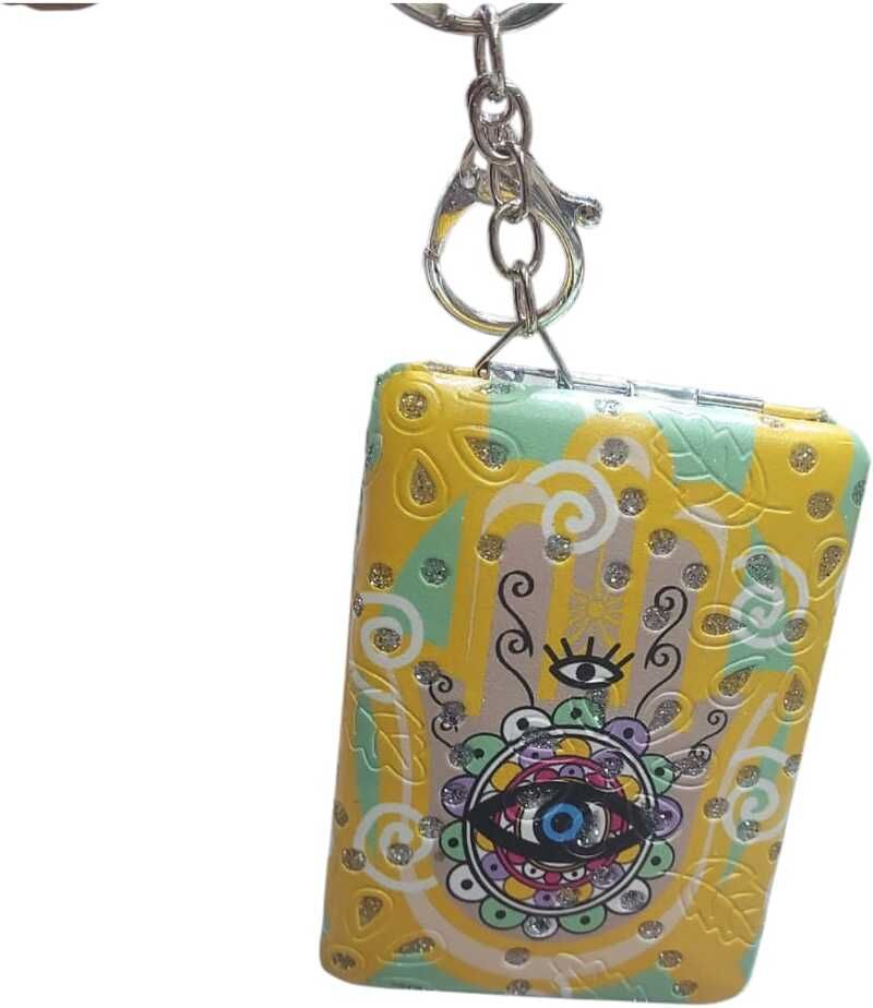 curte fancy pocket mirror keychain - gift item 3 inch magic mirror, led photo frame-image-3