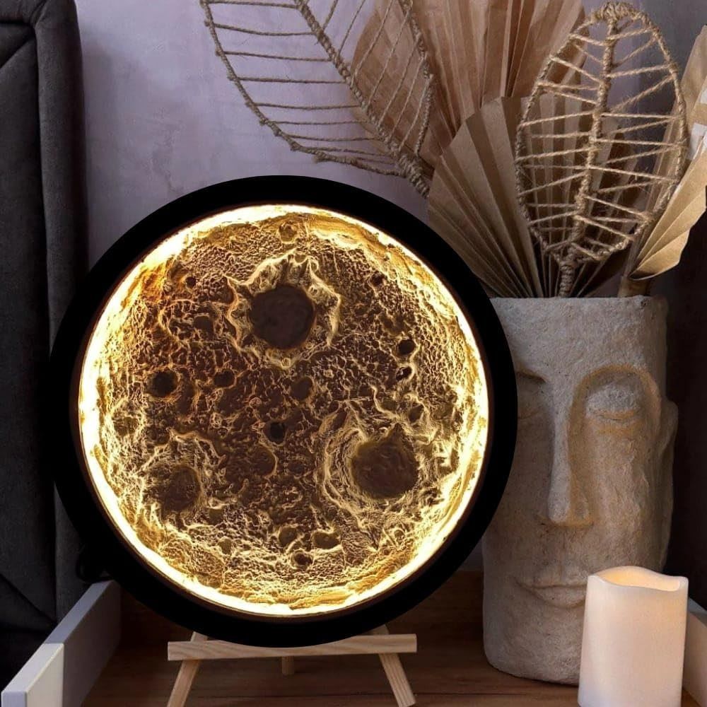 12 inch diameter Wooden LED Light Base for DIY Art & Moon Lamp 12 inch Moon Lamp-image-25