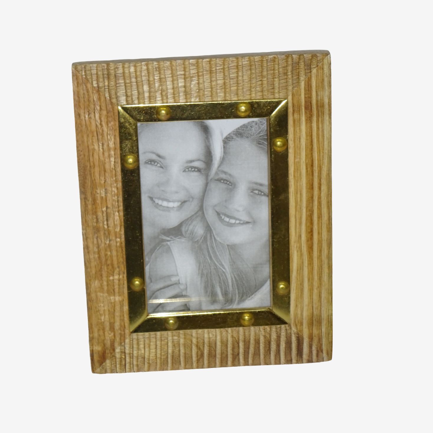 Natural Wood finish With Gold Plated Photo Frame 19 inch Normal Photo Frame