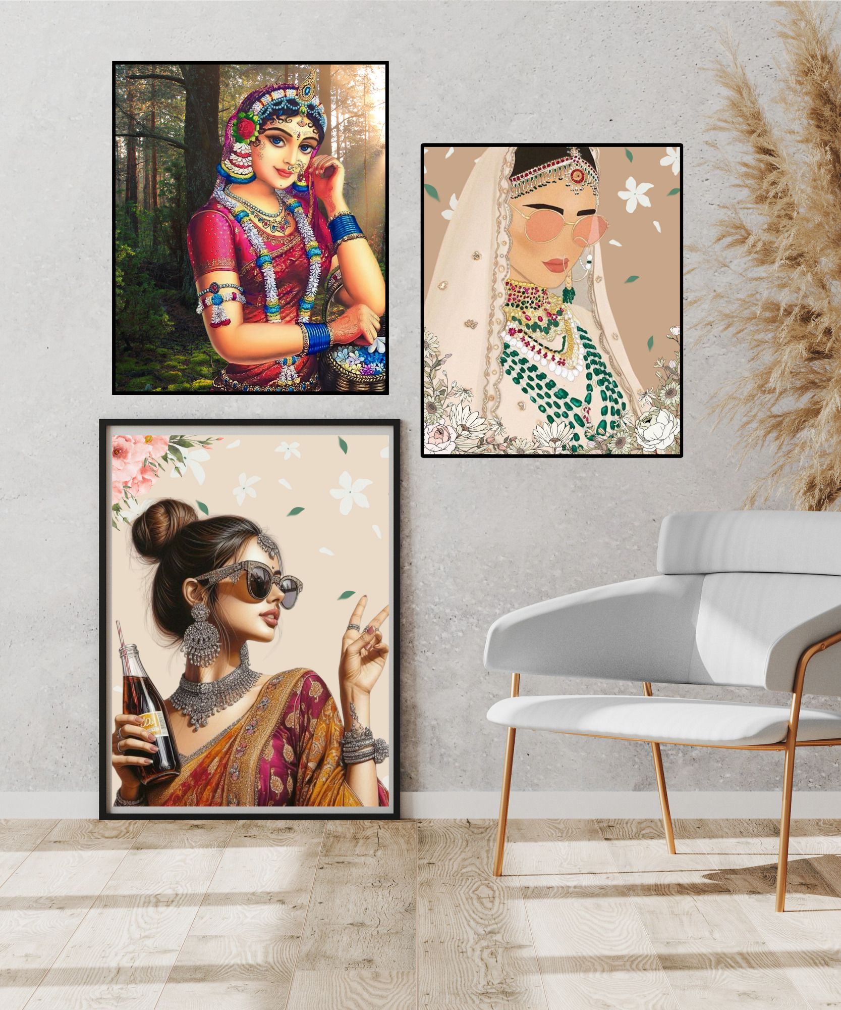Minimal Cultural Art A4 Set of 3 Photo Frame 20 inch PHOTO FRIME-image-49