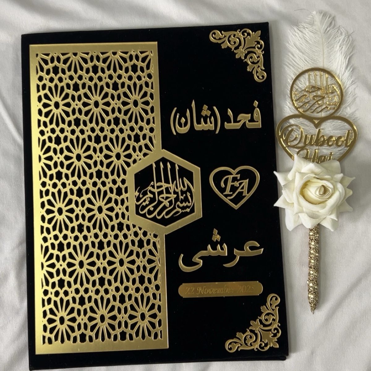 Nikah nama book and pen for wedding 2 inch Printed