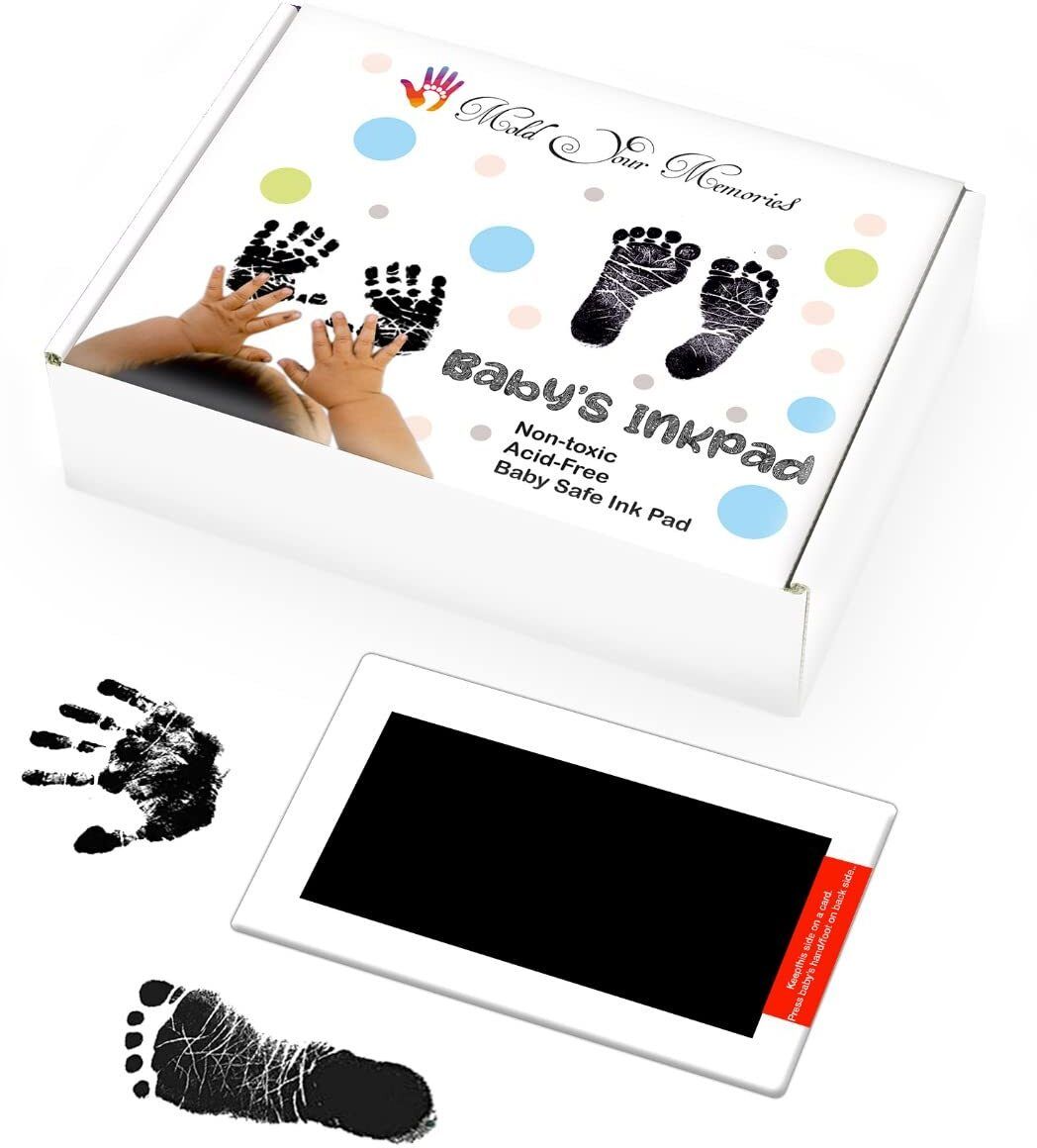 Baby Hand & Footprint Ink Pad Kit Black Baby Knee Pads-image-11