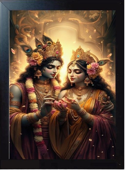 Geetika Devotion Series - Radha Krishna 96.3 inch Radha Krishna Decorative Frame-image-10