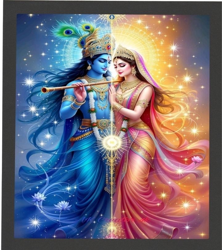 abhay & nirbhay store V Radhe Krishna ji photo Frame 12 inch Reprint-picture-42