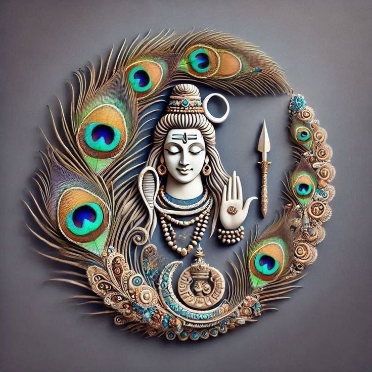 Lord Shiva photo Frame A4 size wooden 12 inch Reprint-image-42