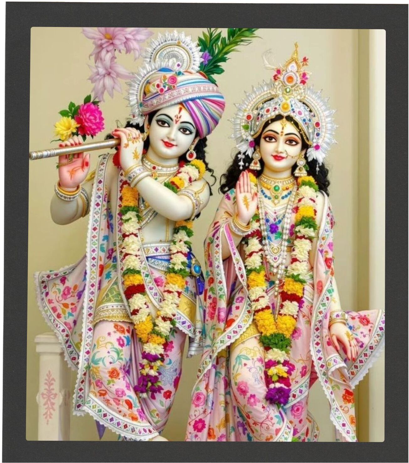 abhay & nirbhay store Radhe Krishna ji photo Frame 12 inch Reprint-picture-14