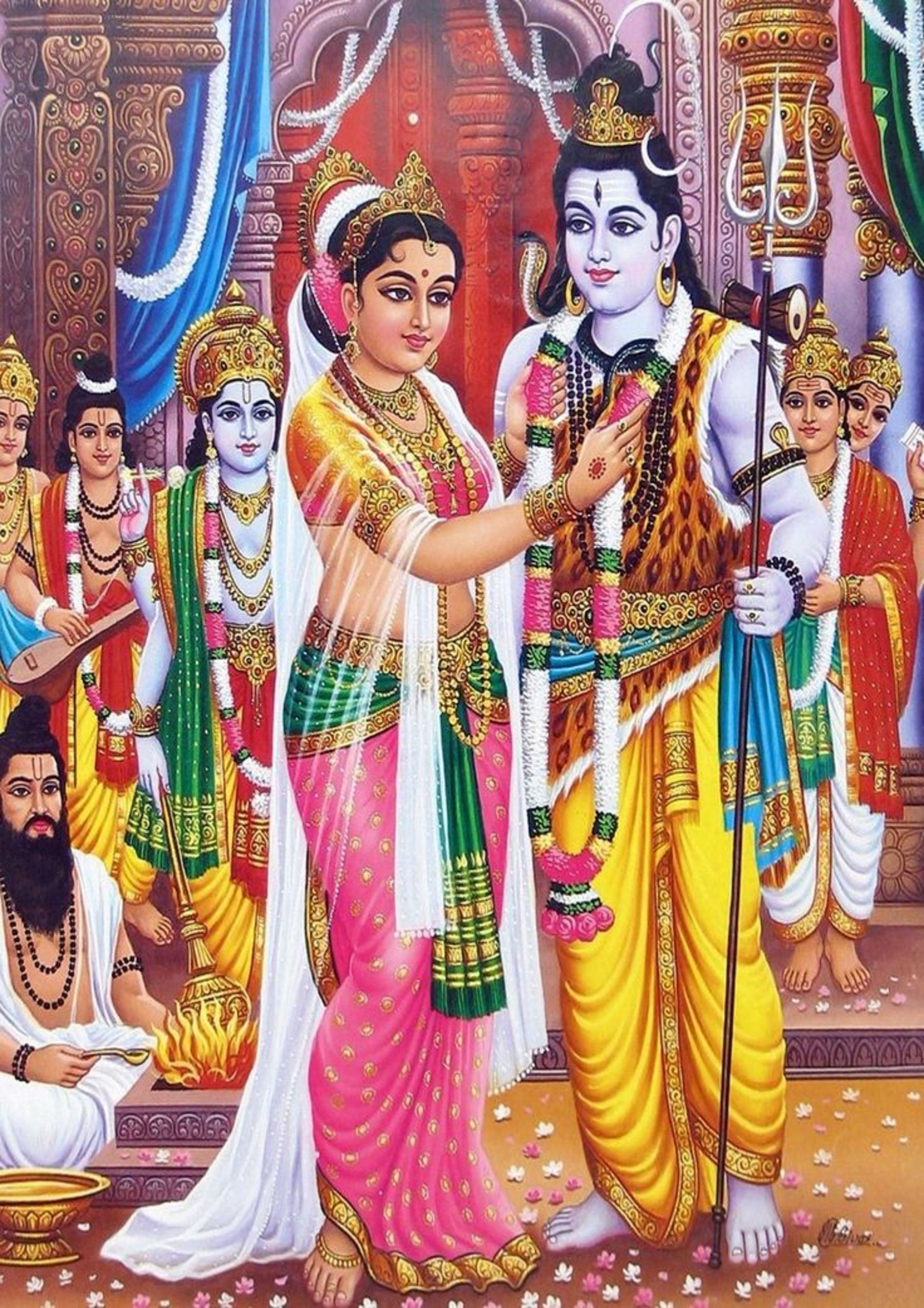 abhay & nirbhay store Shiva vivah photo Frame 12 inch Reprint-picture-14