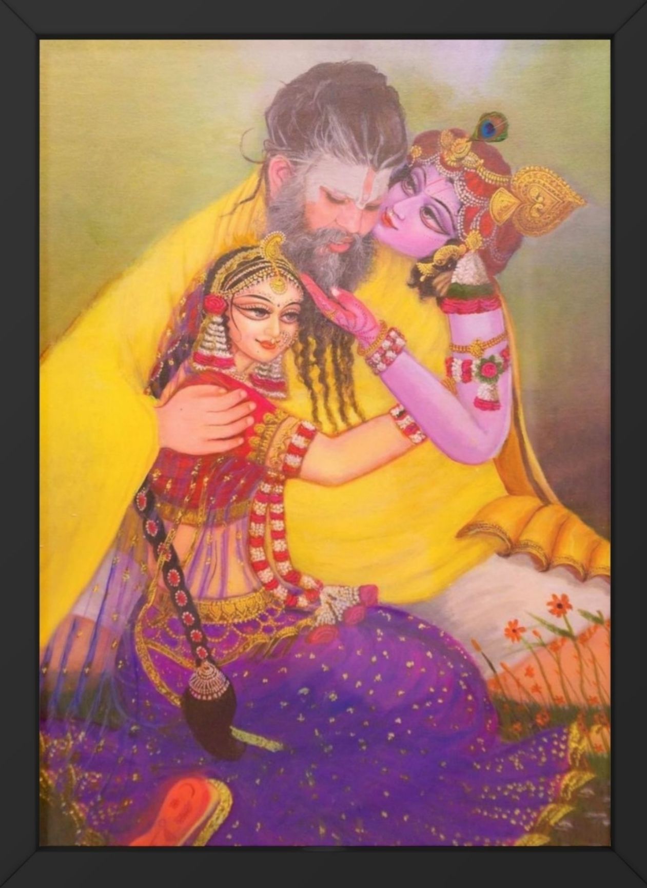 abhay & nirbhay store Shree premanand maharaj ji photo Frame 12 inch Reprint-picture-47