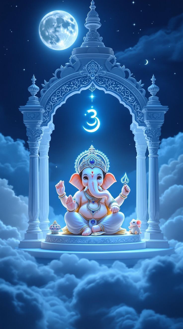 Abhay Jai shree Ganesh Bappa photo Frame 12 inch Reprint-image-17
