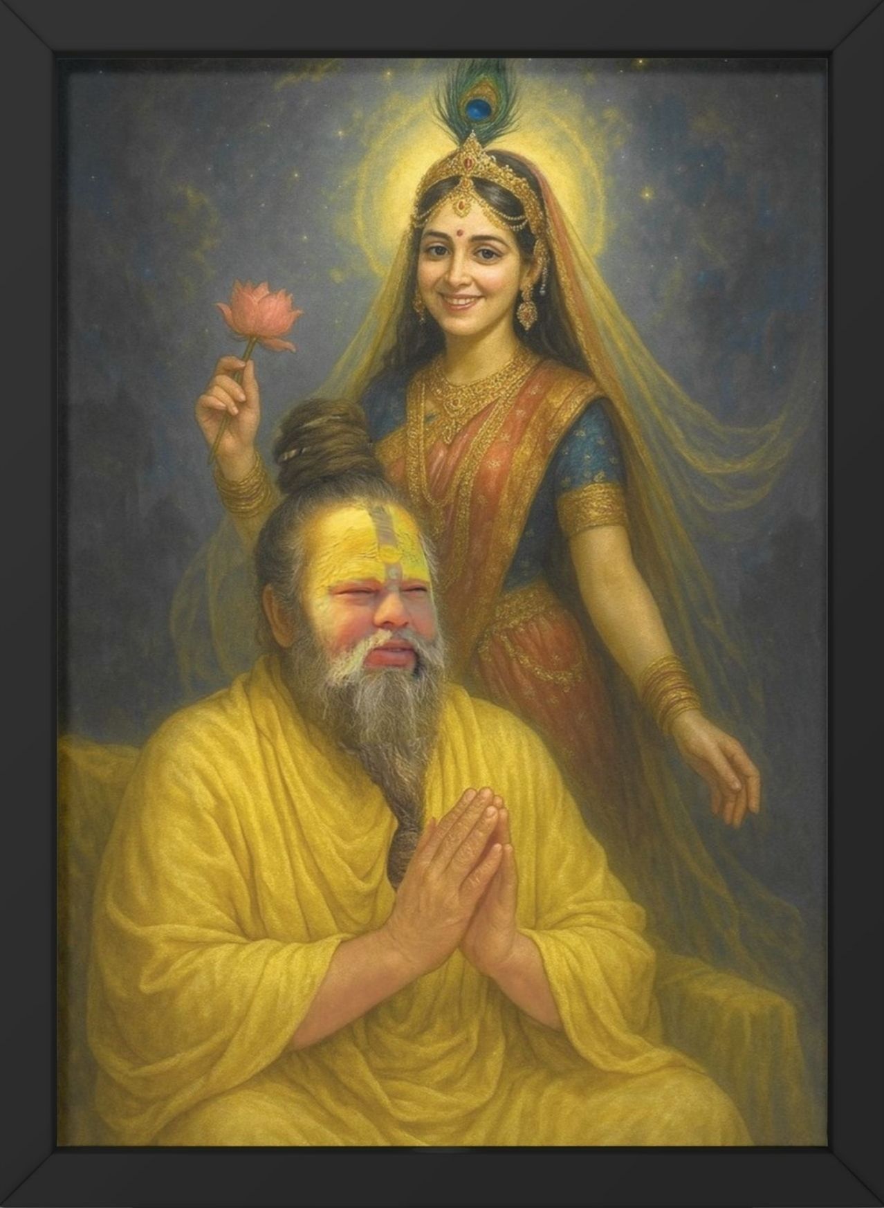 Premanand maharaj ji photo Frame A4 size wooden wall photo Frame 12 inch Reprint-image-21