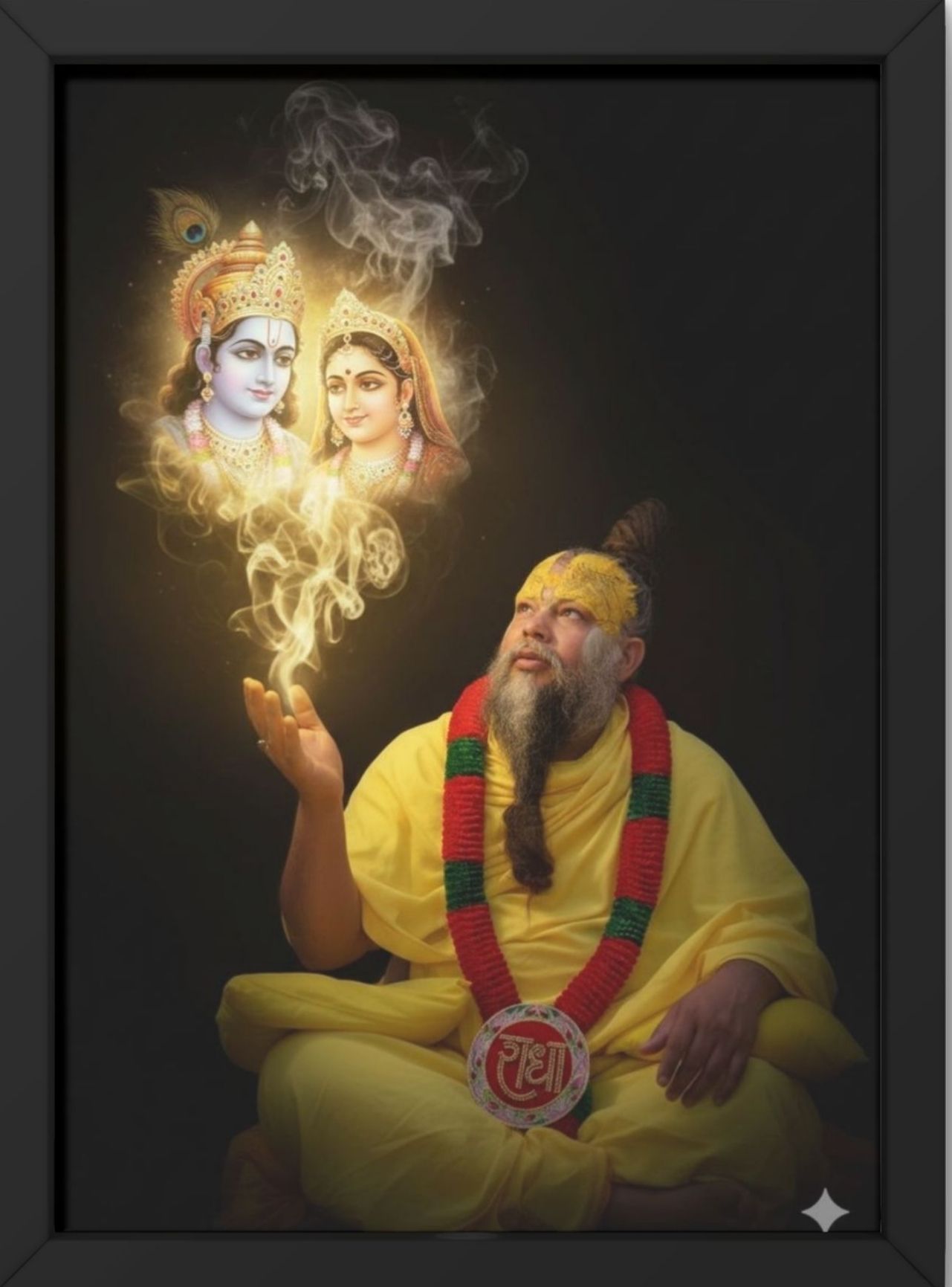 abhay & nirbhay store Premanand maharaj attractive photo Frame 12 inch Reprint-picture-33
