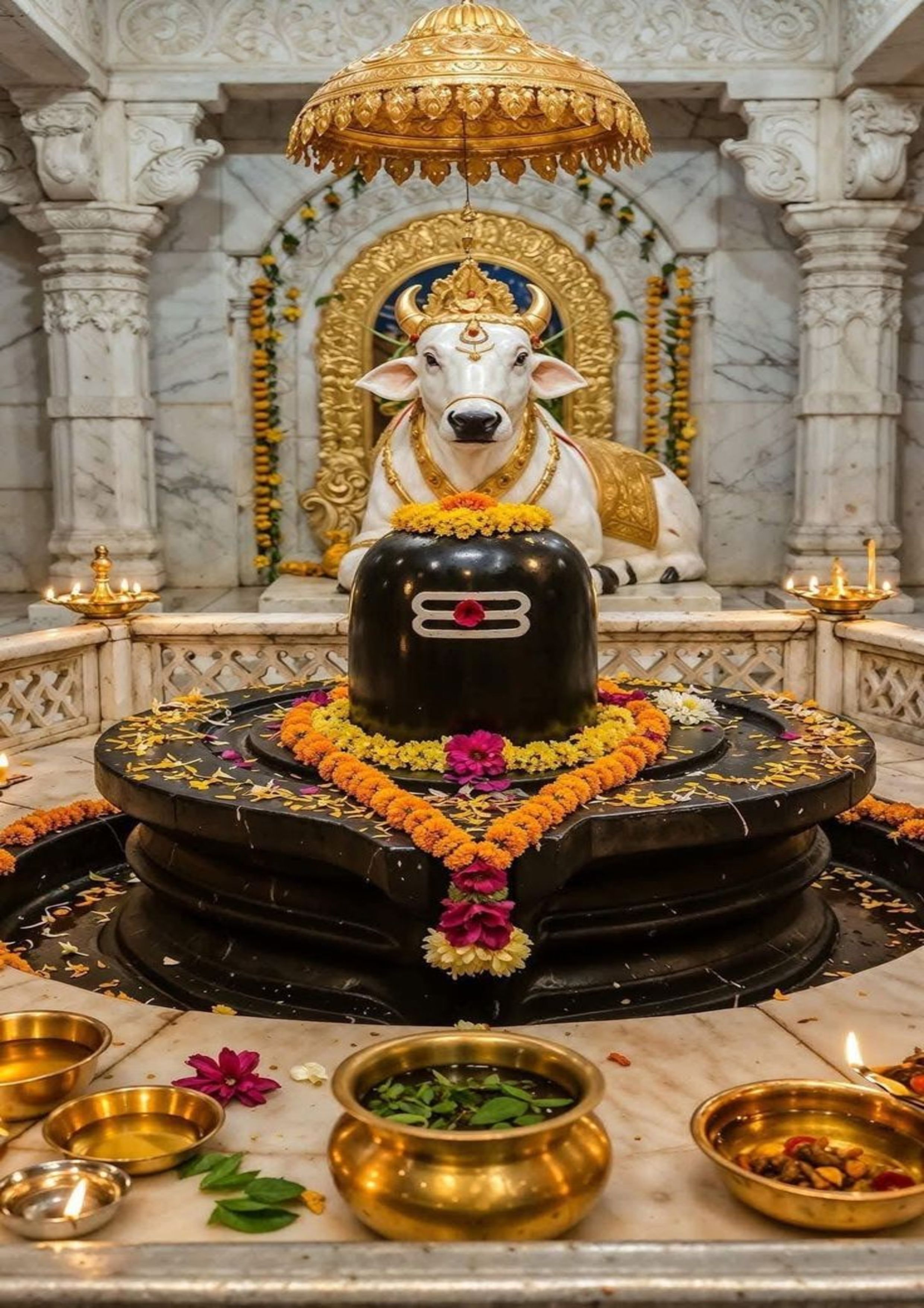 abhay & nirbhay store Shivling with Nandi Maharaj photo frame 12 inch Reprint-picture-26