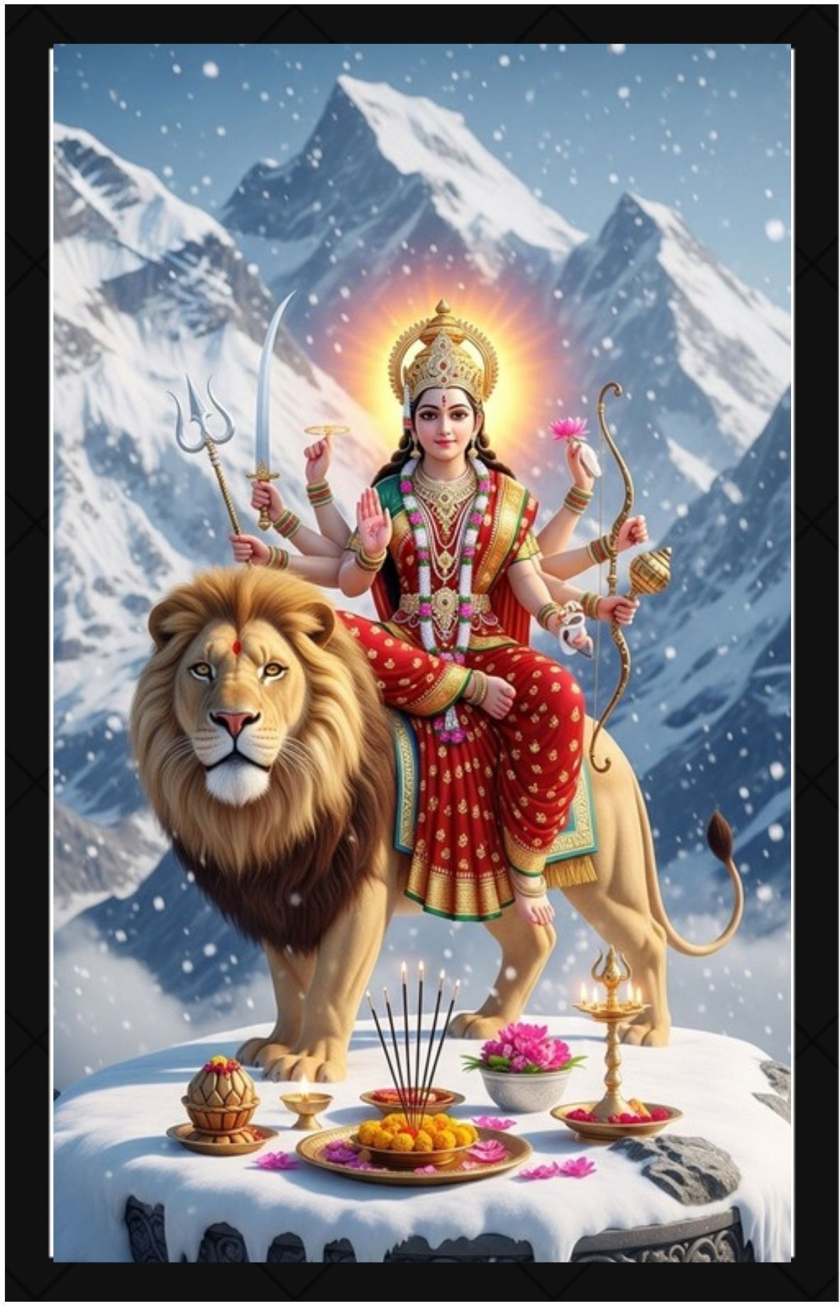 Sherawali Mata photo Frame 12 inch Reprint-image-32