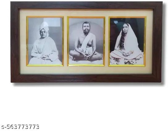 Sri Ramakrishna, Sarada Devi & Swami Vivekananda Triple Photo Frame 0 inch Wall Hanging Photo Frame-image-26