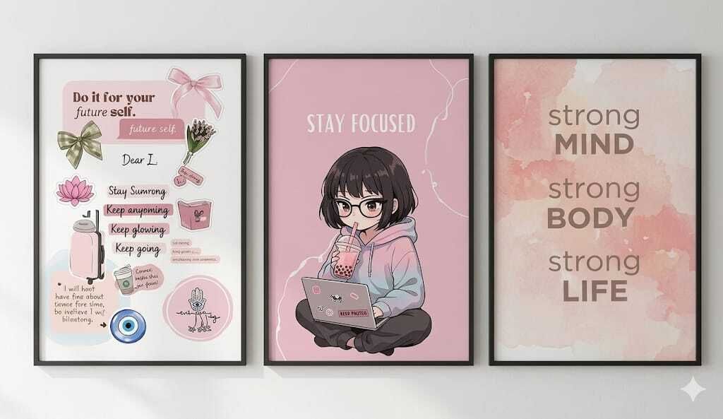 stay focused 3 Photo – Set of 3,stay focused wall decor,Abstract art frames 13 inch wall-image-5