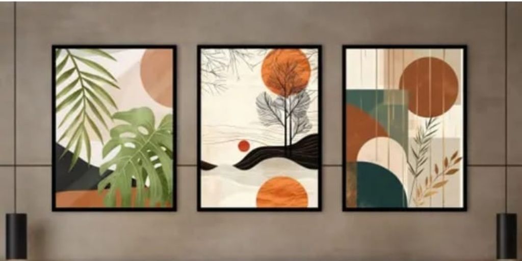 ROYAL ART Set of 3 Premium Abstract Wall Art Frames for home decore 13 inch wall-image-4