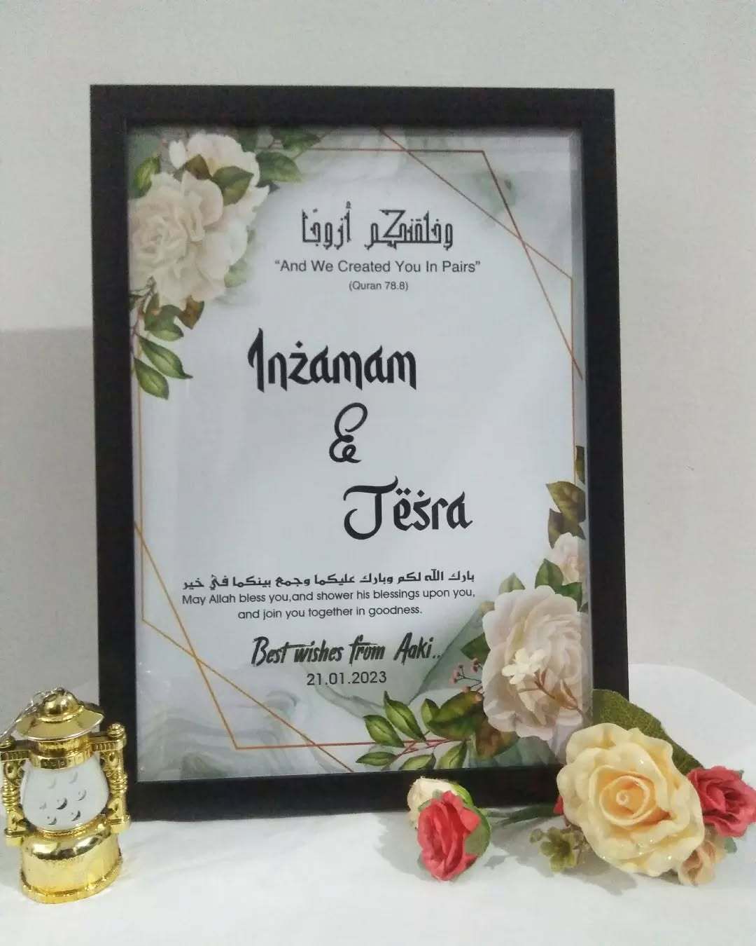 Personalised Islamic Wedding Frame, Islamic Wedding Frame, Muslim Couple Gift 8 inch Wedding Thumb Print, Send Photo on 8989650192 and call for any details-image-10