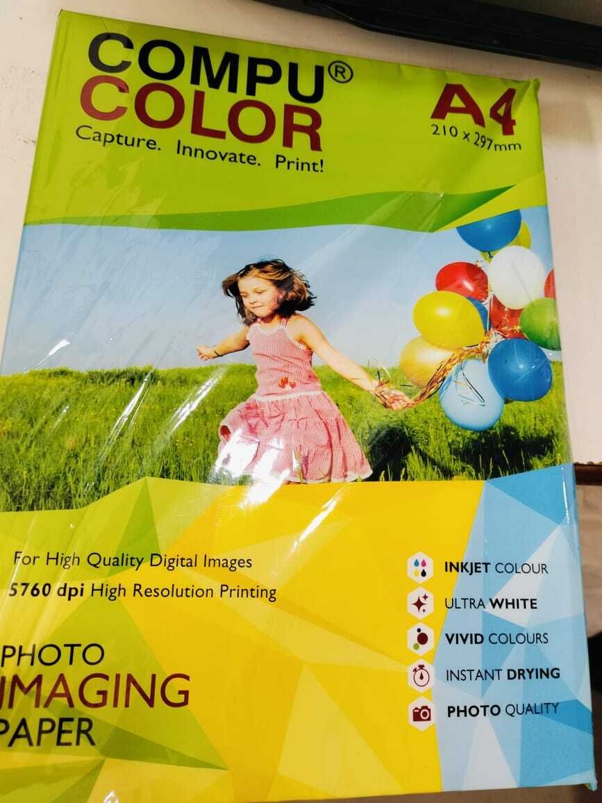 COMPU COLOR Resin Coated Glossy 265GSM (A4 size, 100 Sheets, Pack of 1) Photo Printer