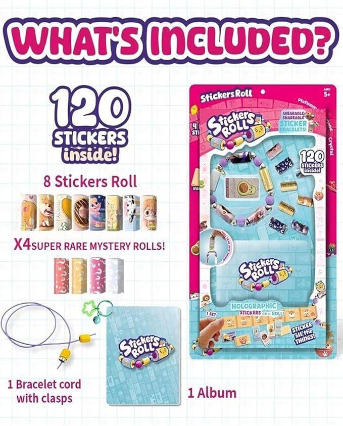 120 Holographic Sticker Roll Bracelet Toy (ROUND)-picture-15
