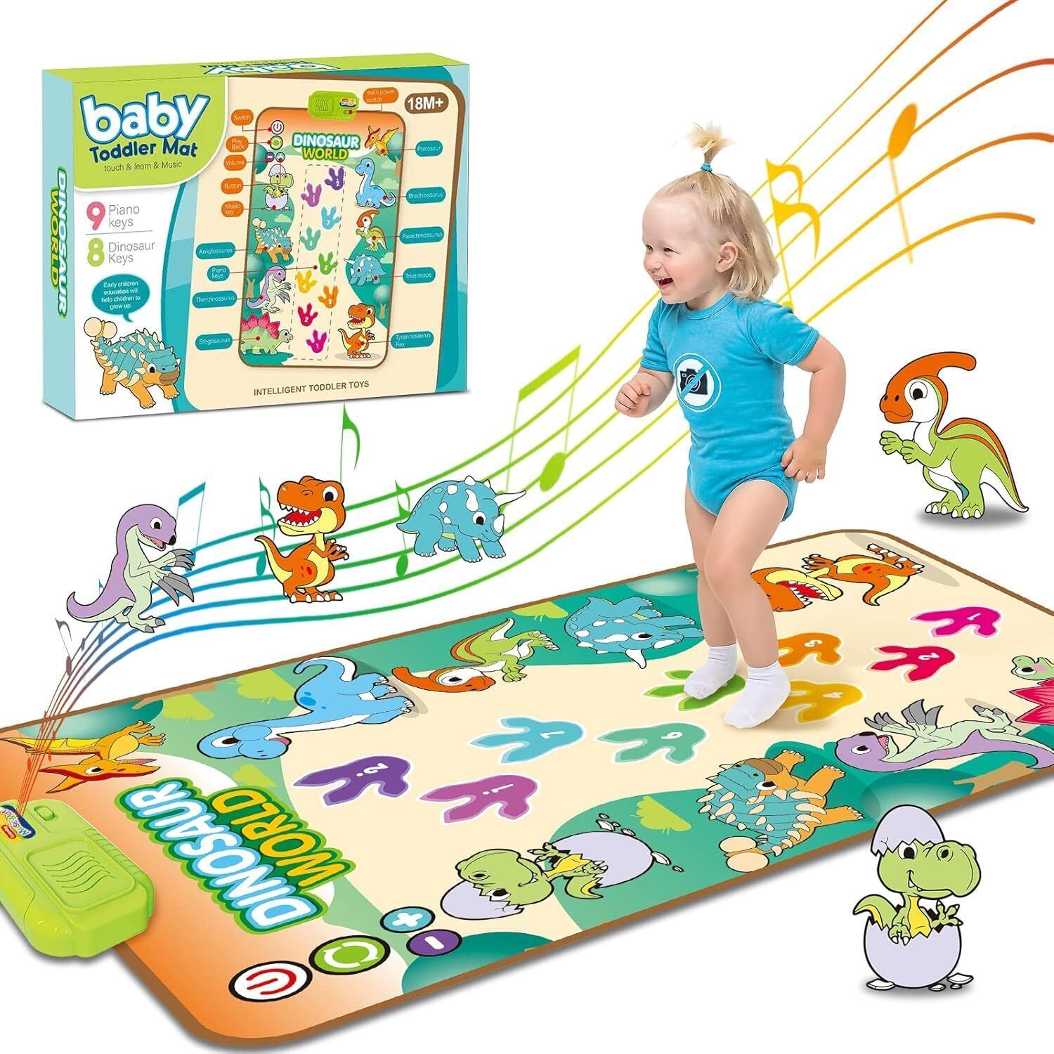funblast Dinosaur Musical Play Mat for Toddlers – Touch & Play Piano Mat with Animal Soun-picture-48