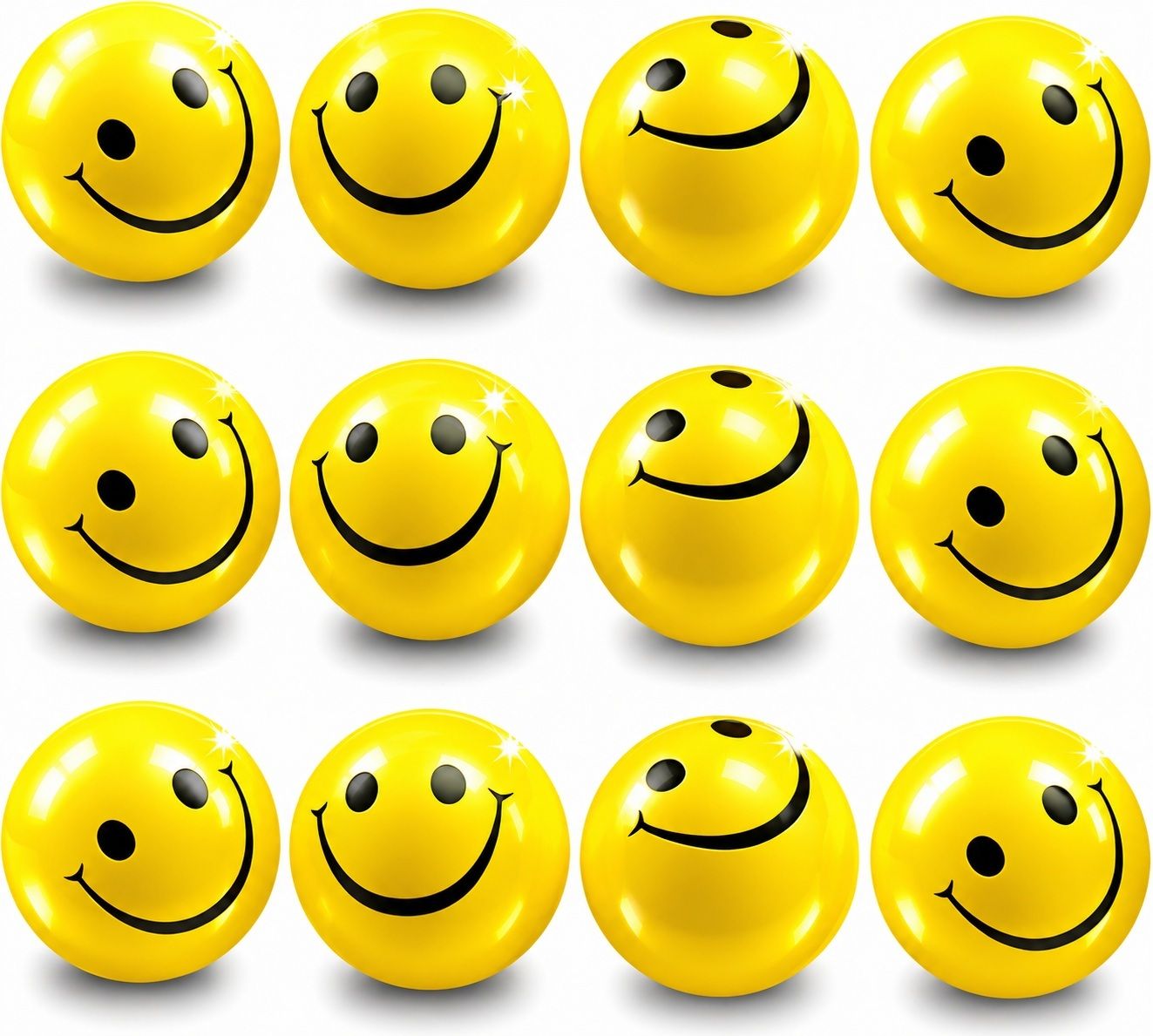 Smiley Soft Ball for Baby, Girls, Kids, Adults (Pack of 12)| Stress Relief Toy Pickleball Ball