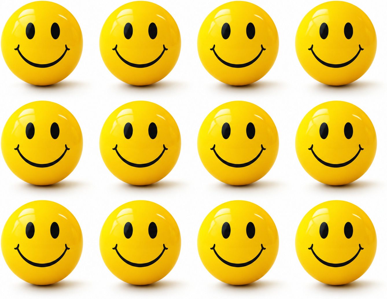 yellow smile ball face stress ball, pack, Glossy Finish Pickleball Ball-image-29