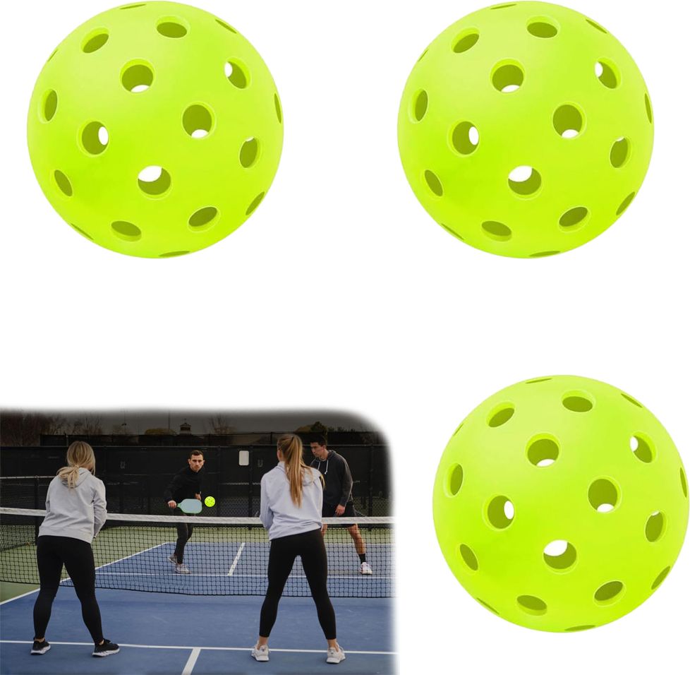 Durable Pickle Ball with Molded Holes High Visibility Neon Green Pickleballs Pickleball Ball-image-10