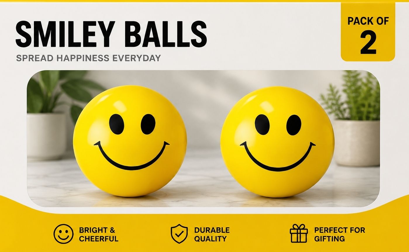 Stress Reliever Smiley Ball - 7 cm (pack of 2) Pickleball Ball-image-27