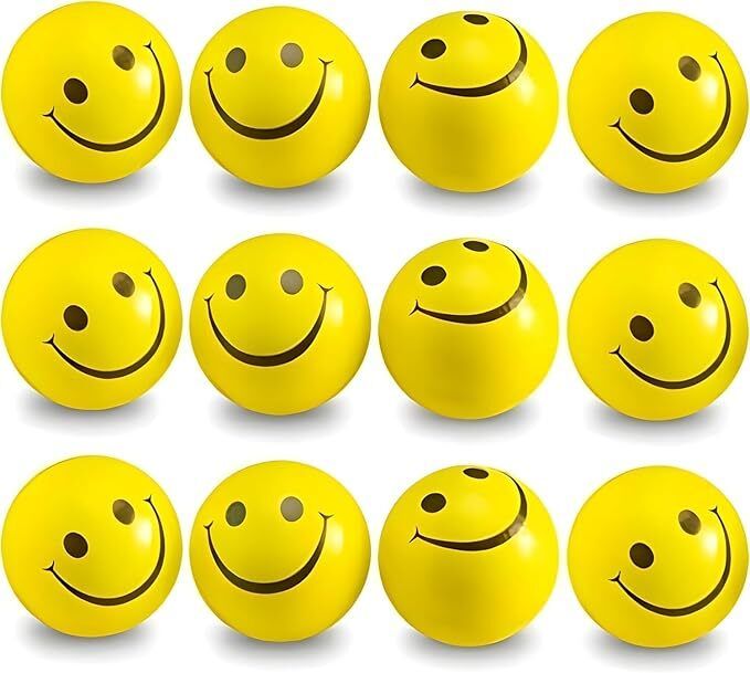 Smiley Face Squeeze Stress Ball for Kids & Adults Soft Foam Fidget Toy Pickleball Ball