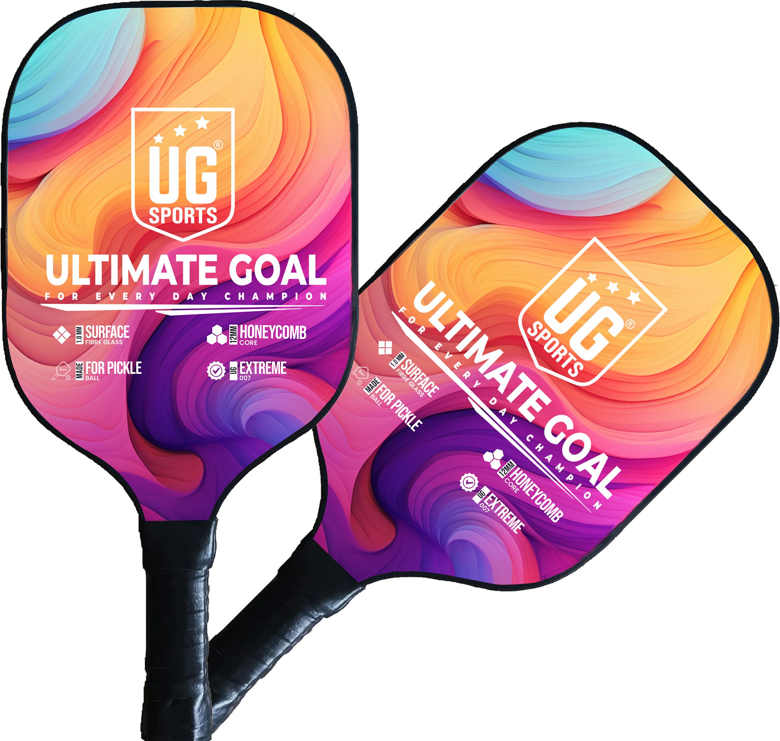 ultimate goal 2 Picklebal Paddle Free 1 Bag&2 Ball|12mm|Comfort Grip|Honeycombcore|Fiber Glass Pickleball Ball-picture-17