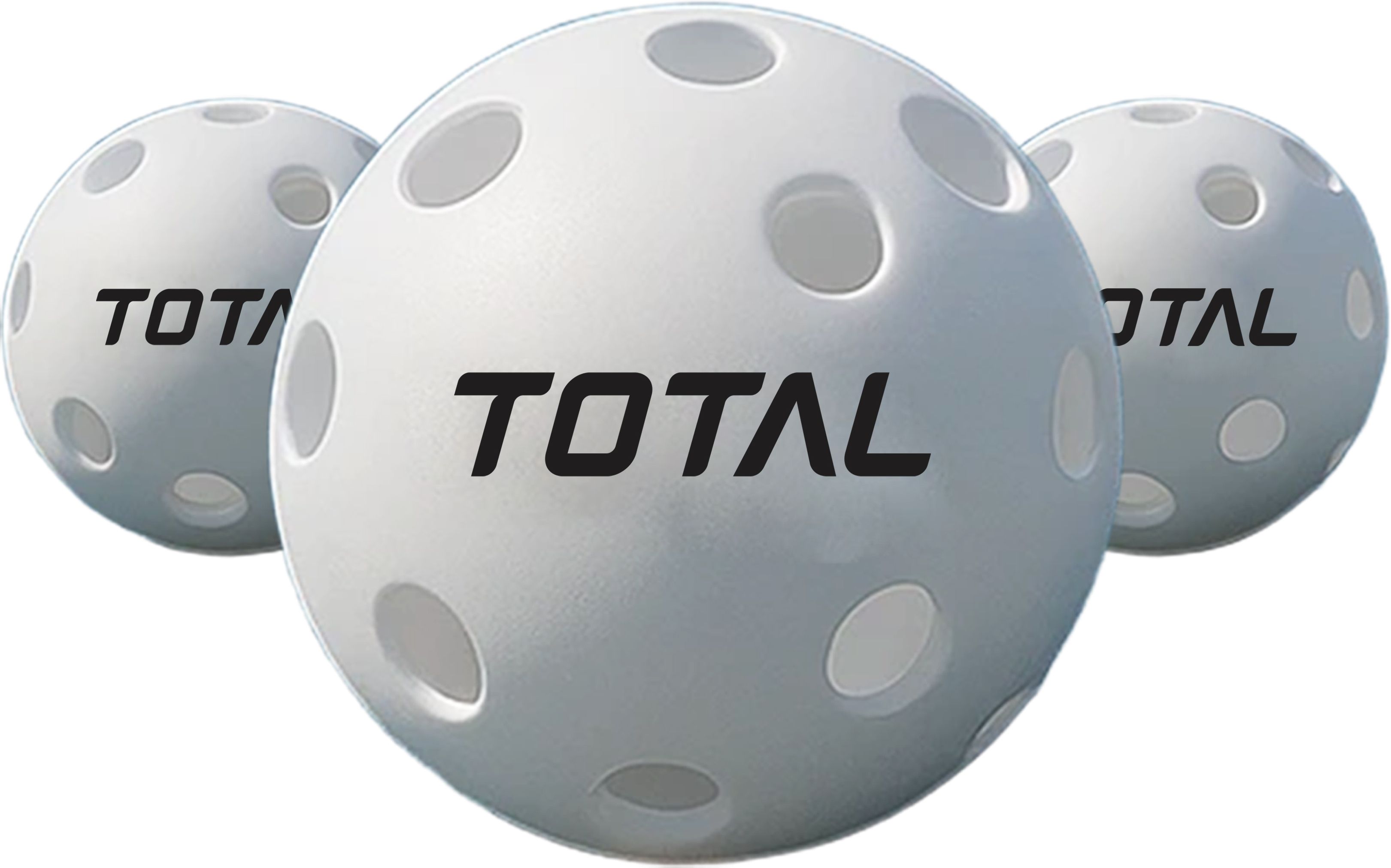 Total Pickleball 26 Holes Indoor Practice Balls (Pack of 3)-White Pickleball Ball