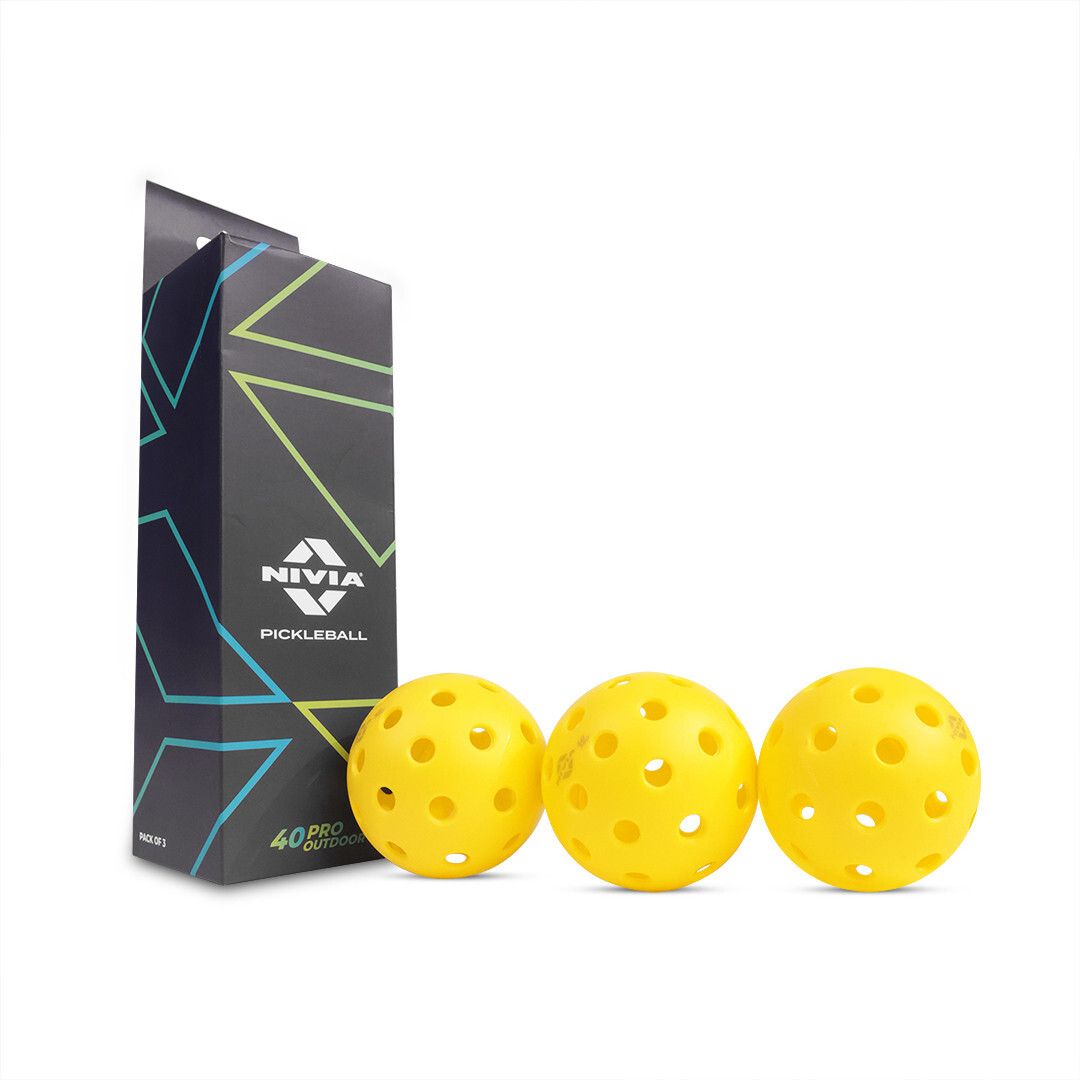 Pickleball 40 Pro Outdoor Ball (Pack of 3), 40 Precise Holes, Active Bounce Pickleball Ball
