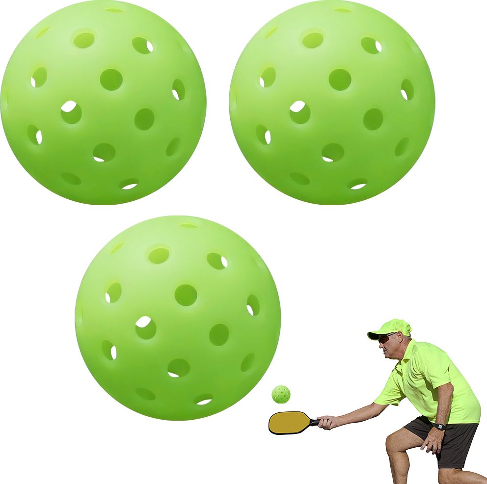 3Pcs Luminous Pickleballs Glow in the Dark for Night Play Pickleball Ball