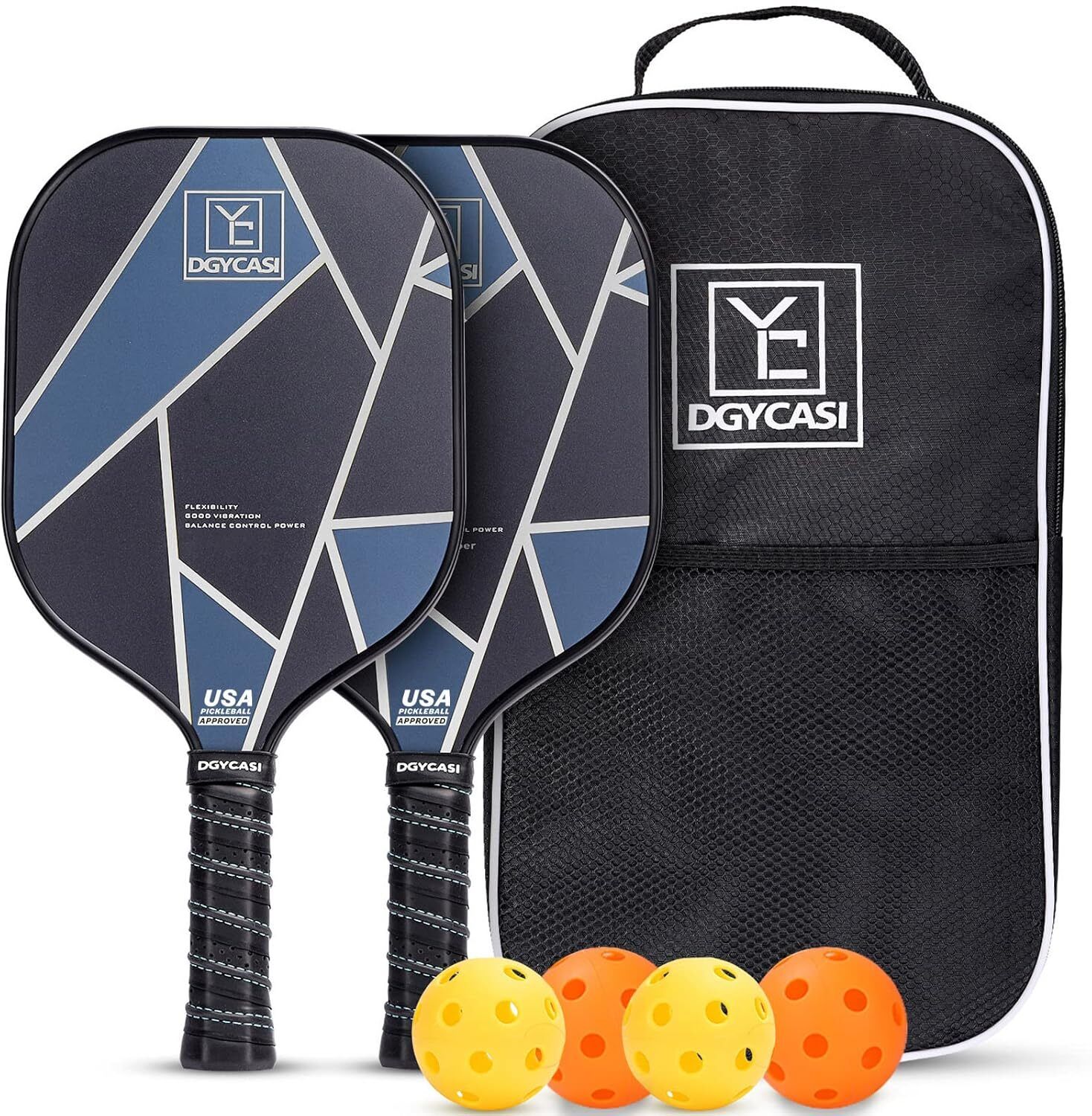 yc dgycasi USAPA Approved Pickleball Paddle Set | 2 Carbon Fiber Rackets + Bag Pickleball Paddle-picture-28