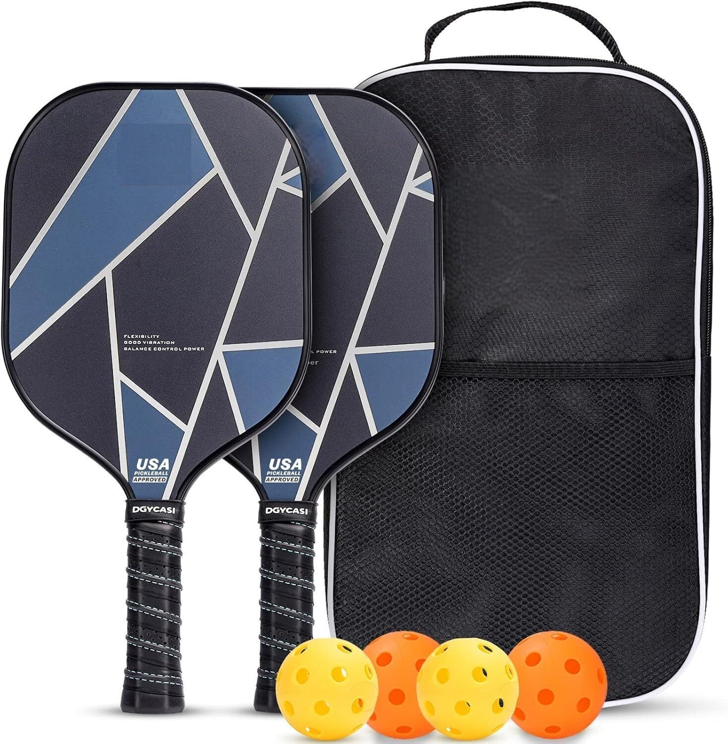 mom's aura 2-Pack Graphite Pickleball Rackets with Honeycomb Composite Core Pickleball Paddle-picture-10